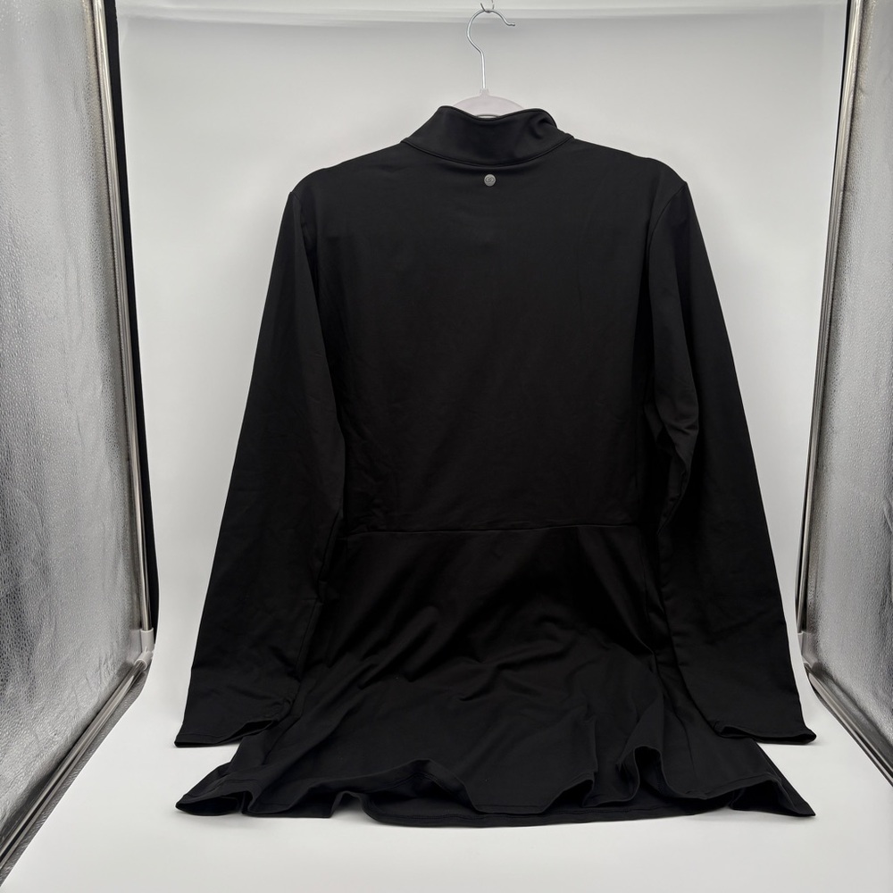 NWT CALIA Women's XXL Long Sleeve Mock Neck Golf Dress Pure Black Odor Control - Picture 5 of 12